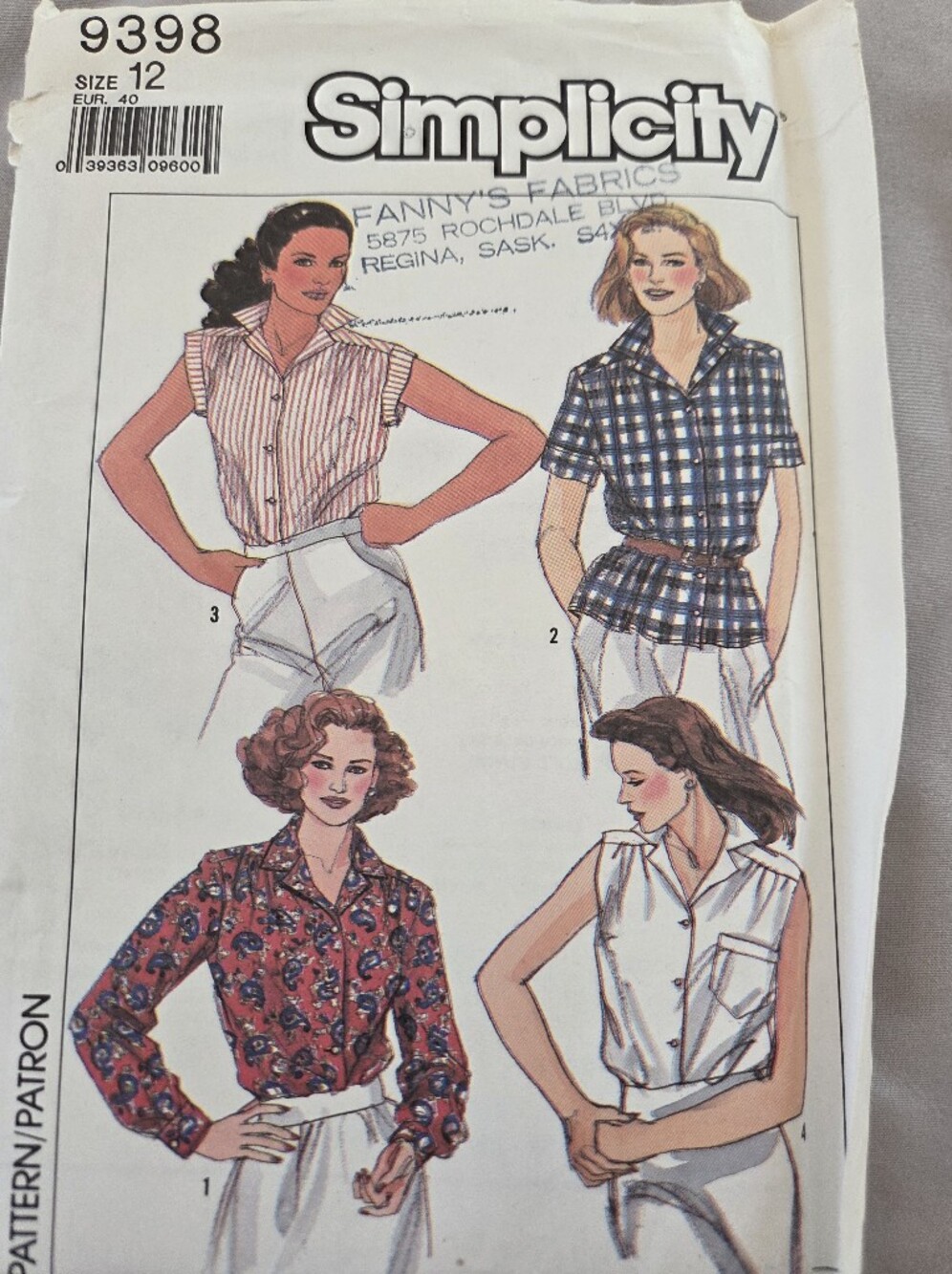 Simplicity 9398 Sewing Pattern